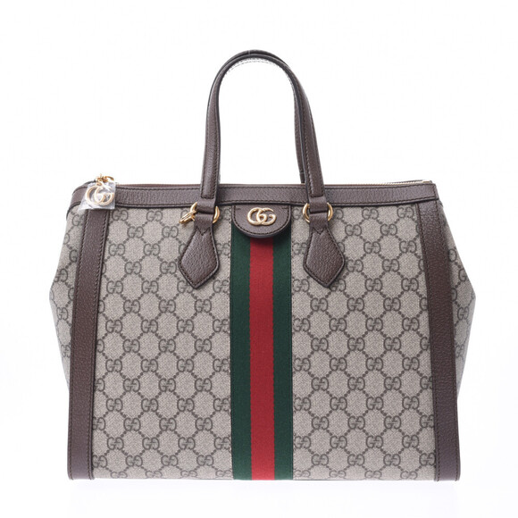 Gucci Ophidia GG Tote Bag Supreme Greige Leather - Picture 1 of 9